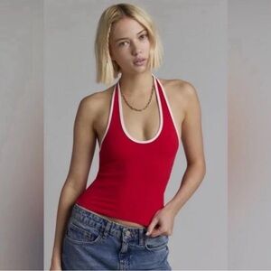 NWOT BDG Red and White Halter Tank Top